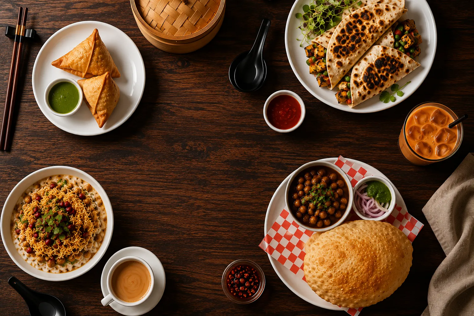 Chaat, samosas, chole bhature and Indian street food at Bikaner Sweets And Restaurant Calgary