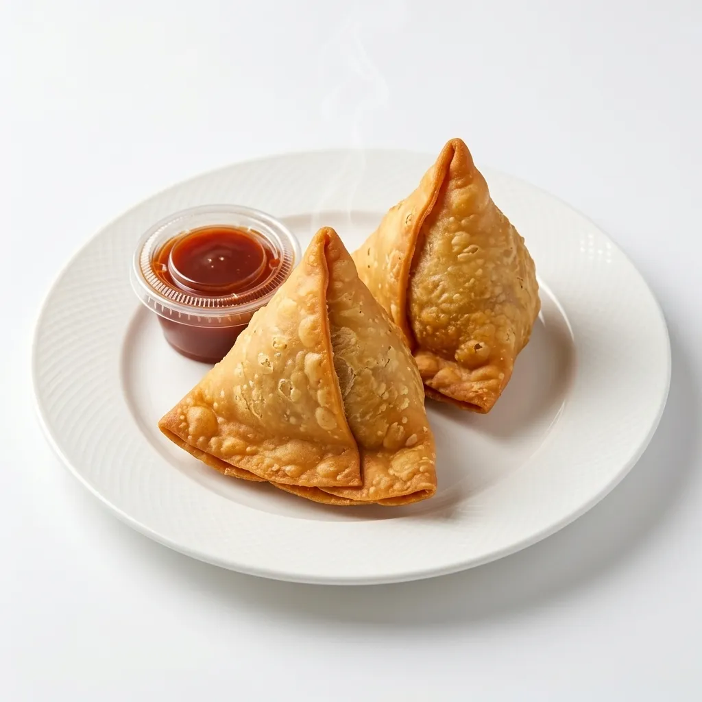 Vegetable Samosa at Bikaner Sweets And Restaurant Calgary — crispy Indian samosa